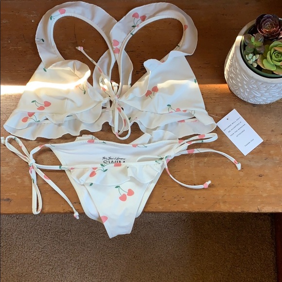 For Love and Lemons Mon Cheri bikini Mbottm, L top - Picture 6 of 6